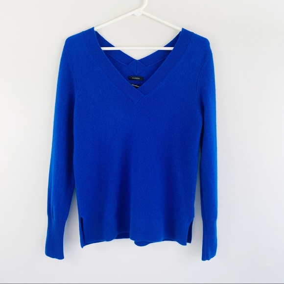 Halogen Royal Blue 100% Cashmere Sweater V Neck - Picture 4 of 8